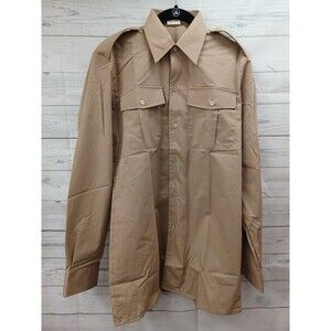 PRETA ABL SAE 849121 Military Shirt Beige Epaulets Sz 37 Small